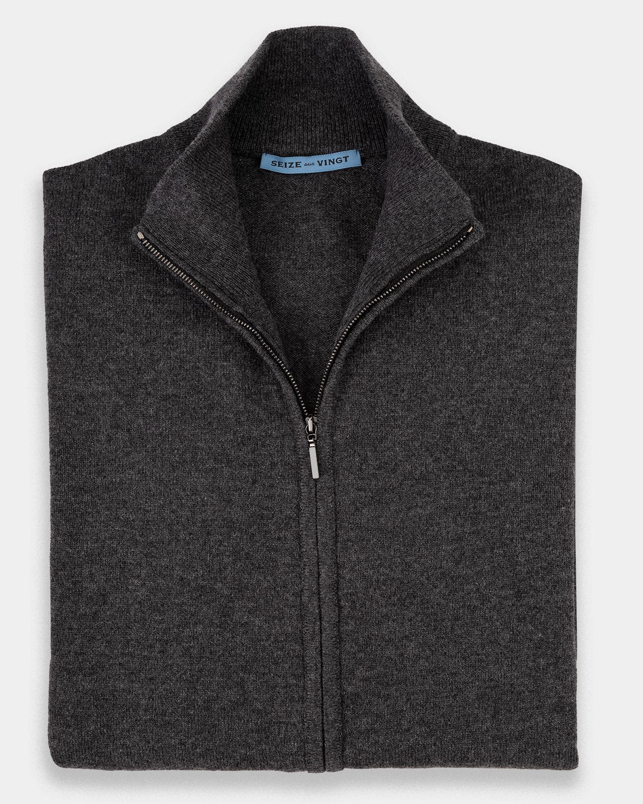 Aspen Gray Cashmere Classic Zip-Front (Sale Size XL Only)