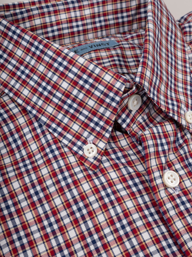 Sale Cabinet Shirt 22 navy red casual plaid