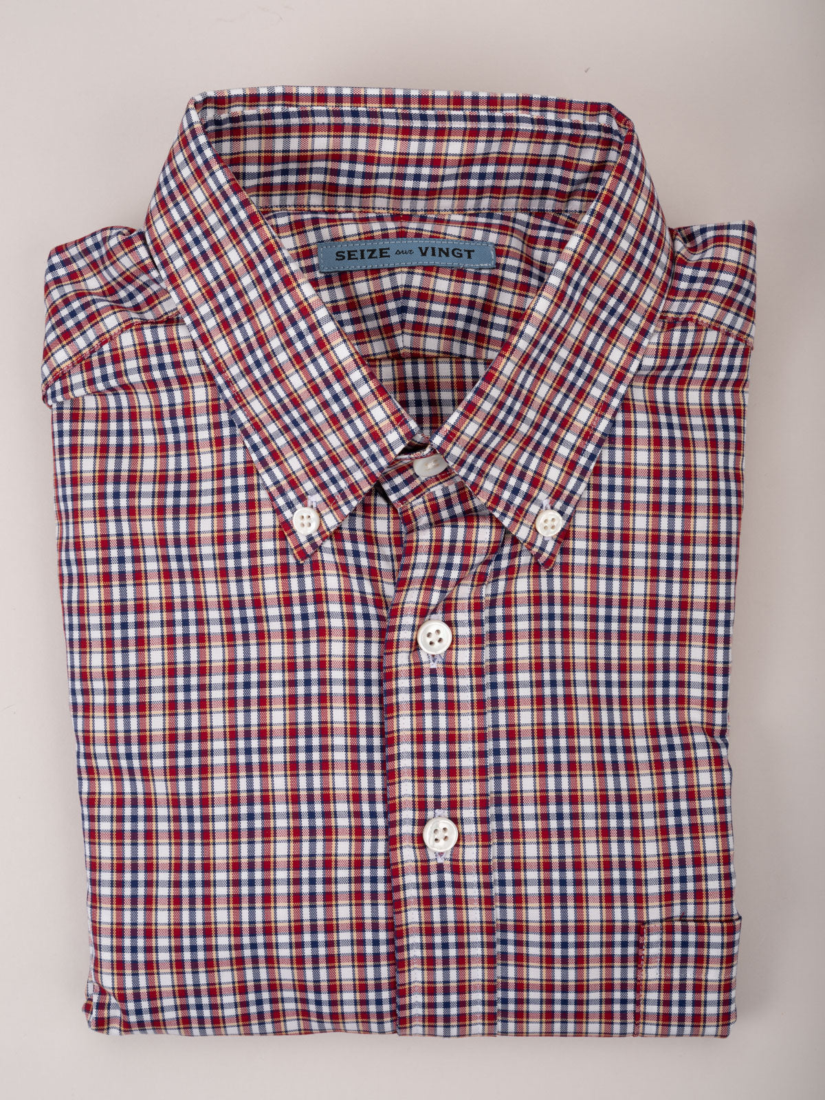 Sale Cabinet Shirt 22 navy red casual plaid