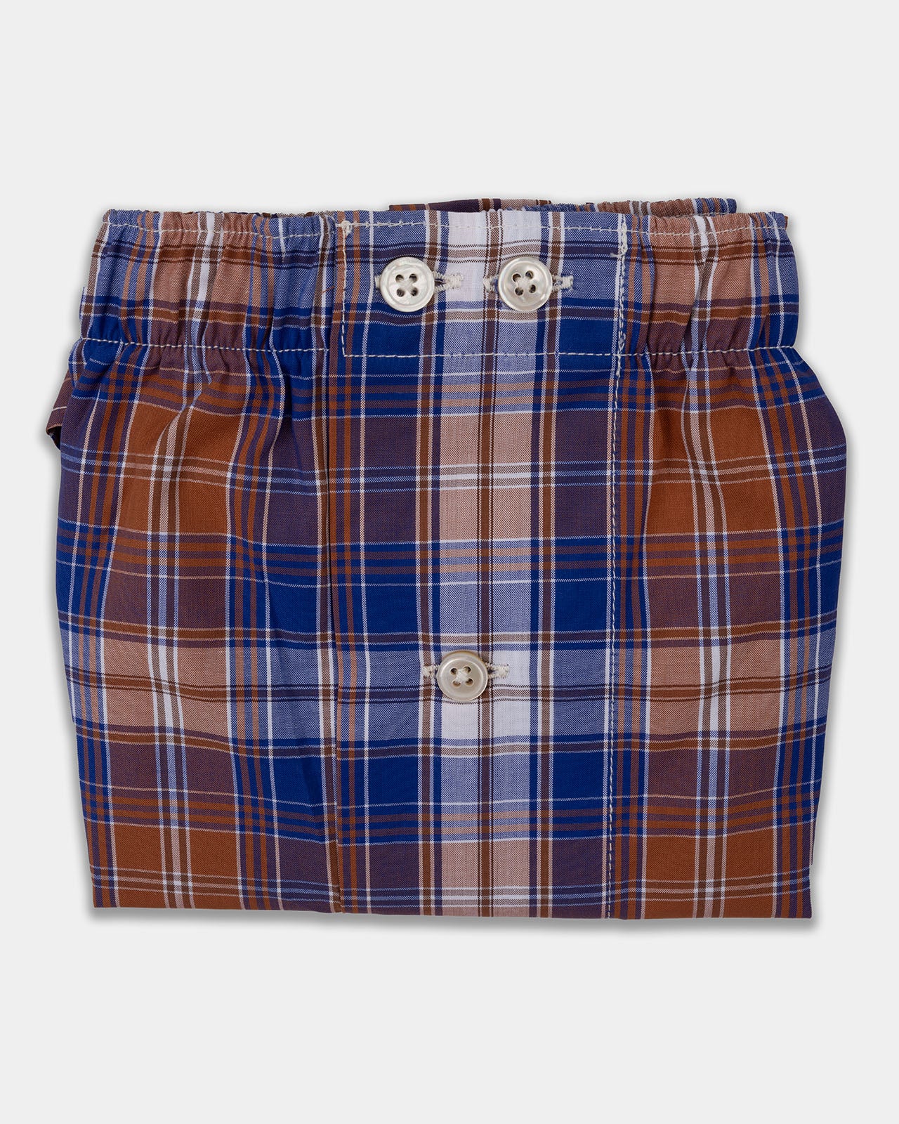 Blue/Brown Plaid Boxer Shorts