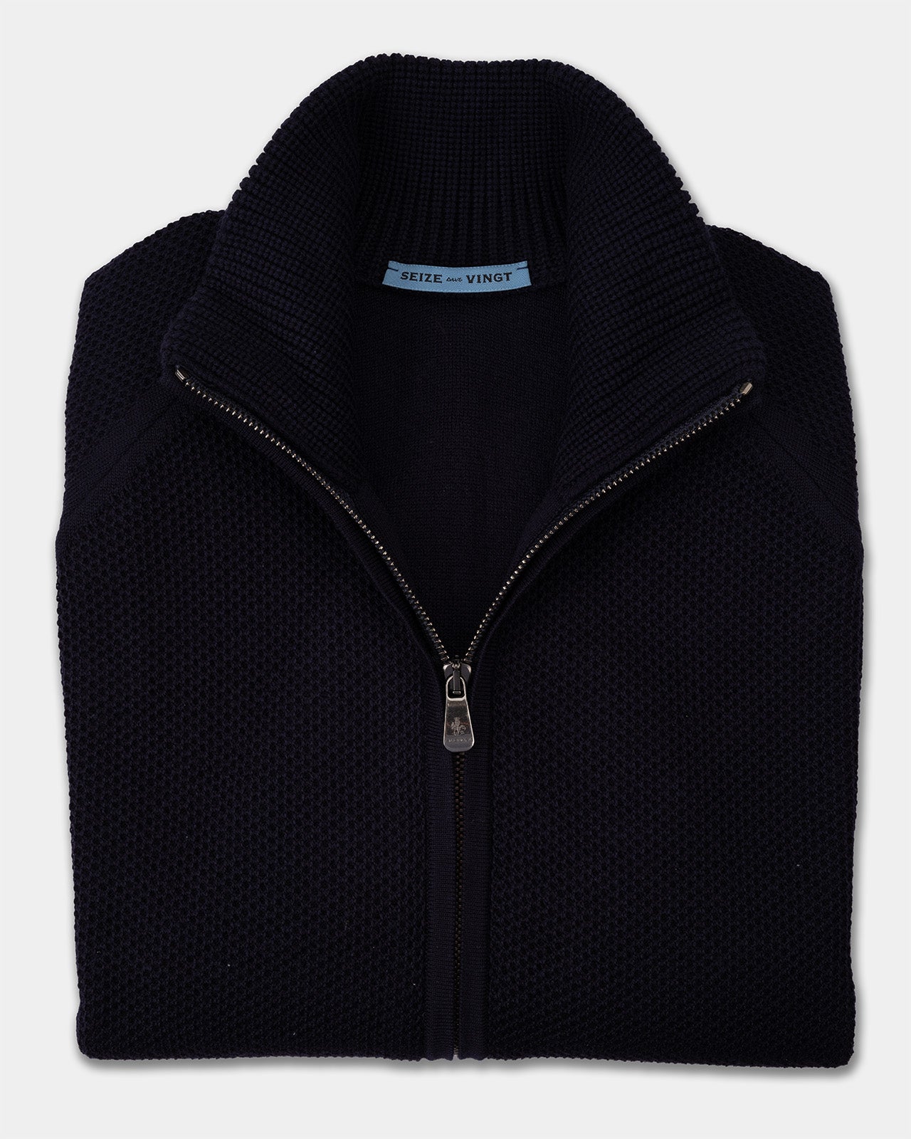 Zermatt Navy Wool Knit Bomber