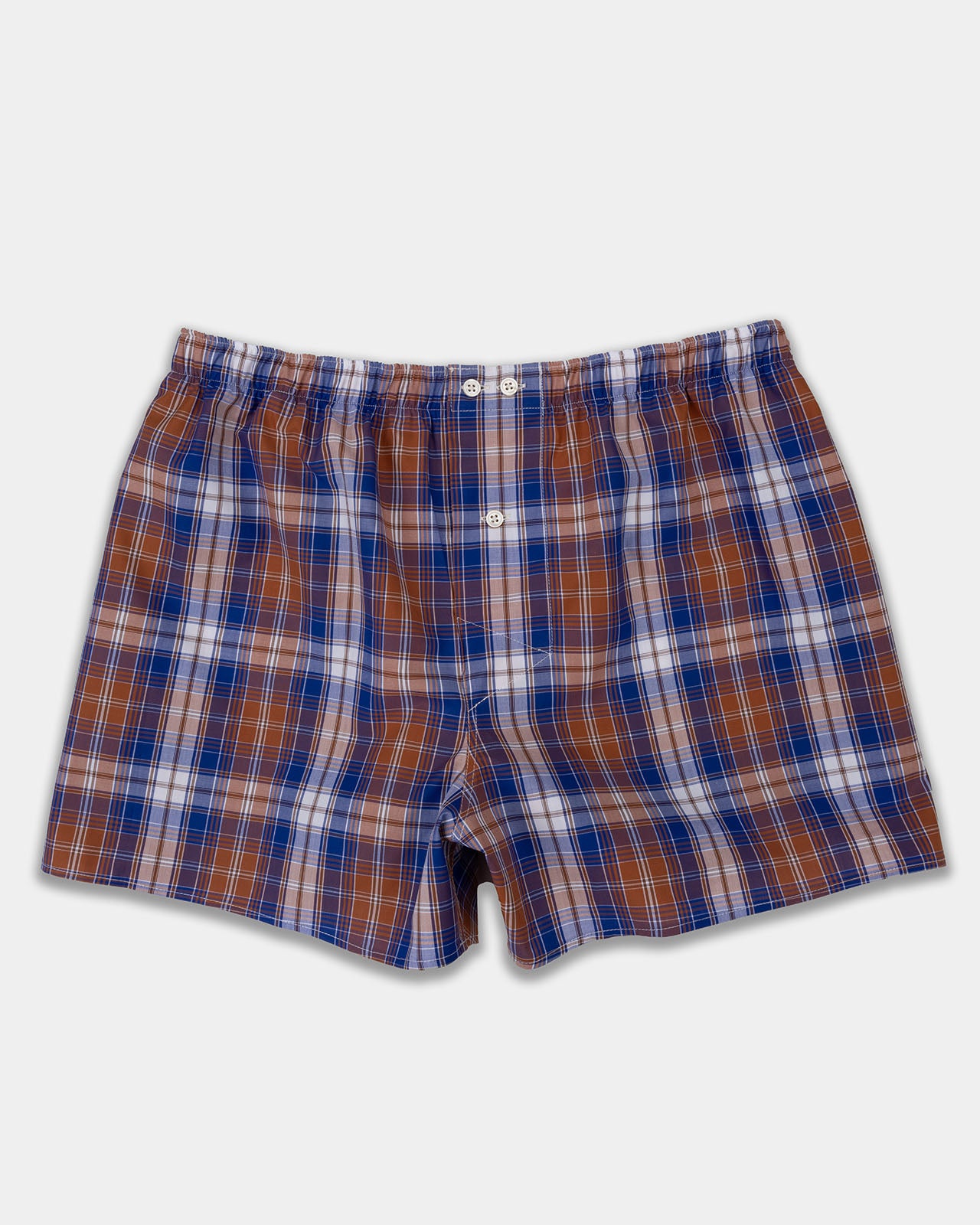 Blue/Brown Plaid Boxer Shorts