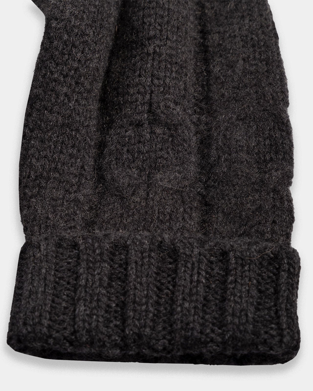 Charcoal Cable Knit Shawl Cashmere Sweater (Sale)